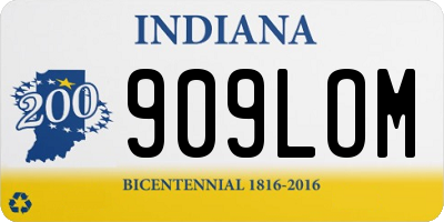 IN license plate 909LOM