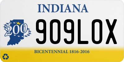 IN license plate 909LOX