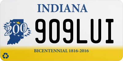 IN license plate 909LUI