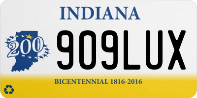 IN license plate 909LUX