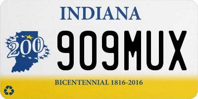 IN license plate 909MUX