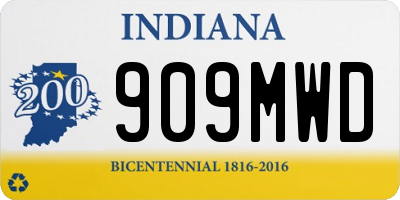 IN license plate 909MWD