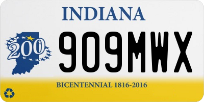 IN license plate 909MWX