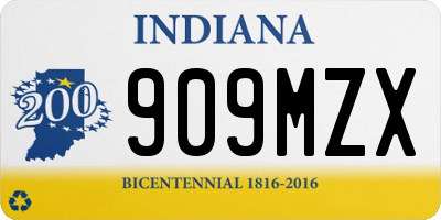 IN license plate 909MZX
