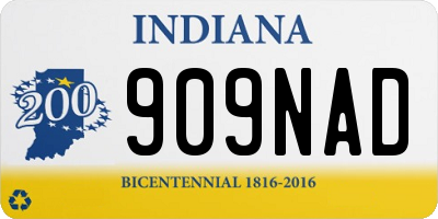 IN license plate 909NAD