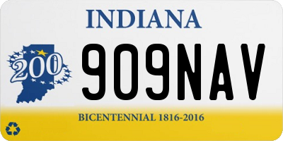 IN license plate 909NAV