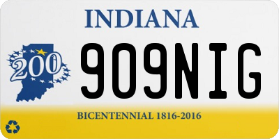 IN license plate 909NIG
