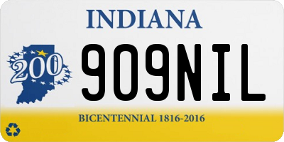 IN license plate 909NIL