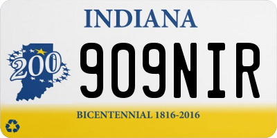IN license plate 909NIR