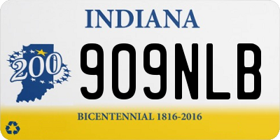 IN license plate 909NLB