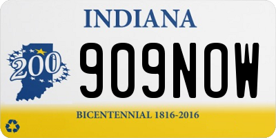 IN license plate 909NOW