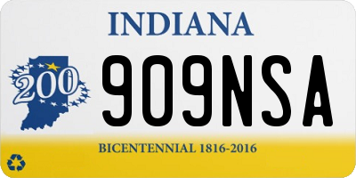 IN license plate 909NSA