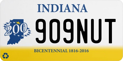 IN license plate 909NUT
