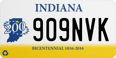 IN license plate 909NVK