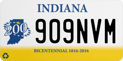 IN license plate 909NVM