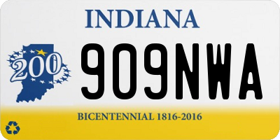 IN license plate 909NWA