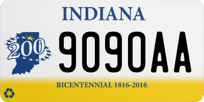 IN license plate 909OAA