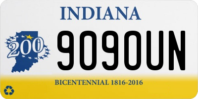 IN license plate 909OUN