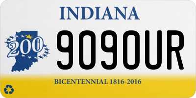 IN license plate 909OUR