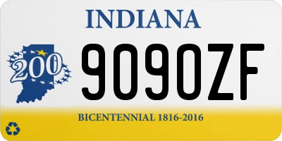 IN license plate 909OZF