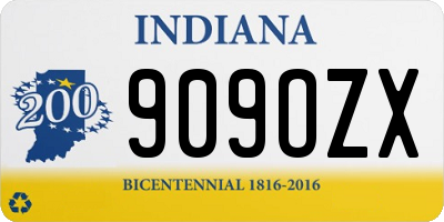 IN license plate 909OZX