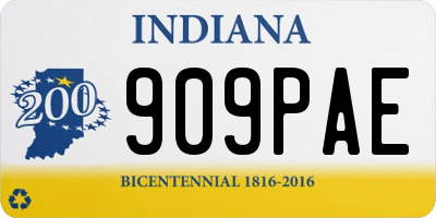 IN license plate 909PAE