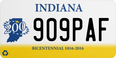 IN license plate 909PAF
