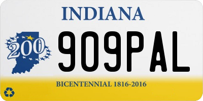 IN license plate 909PAL