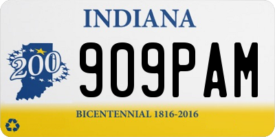 IN license plate 909PAM