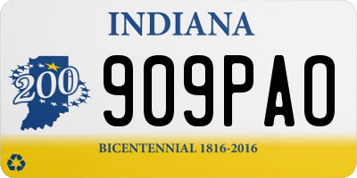 IN license plate 909PAO