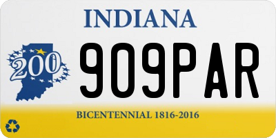 IN license plate 909PAR