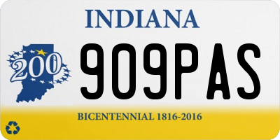 IN license plate 909PAS