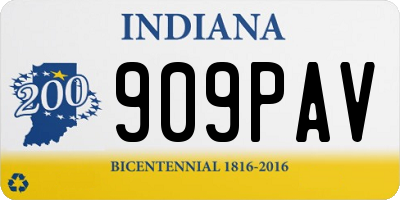 IN license plate 909PAV