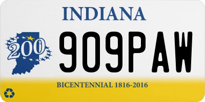IN license plate 909PAW
