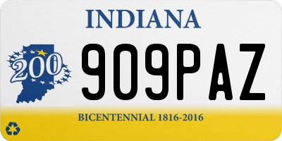 IN license plate 909PAZ