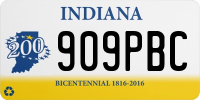 IN license plate 909PBC