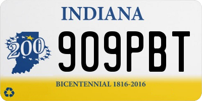 IN license plate 909PBT