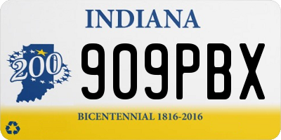 IN license plate 909PBX
