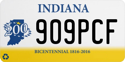 IN license plate 909PCF
