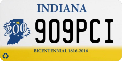 IN license plate 909PCI