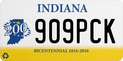 IN license plate 909PCK