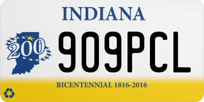 IN license plate 909PCL