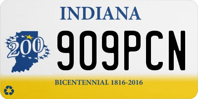 IN license plate 909PCN