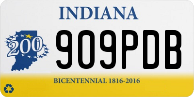 IN license plate 909PDB