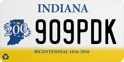 IN license plate 909PDK