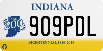 IN license plate 909PDL