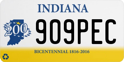 IN license plate 909PEC