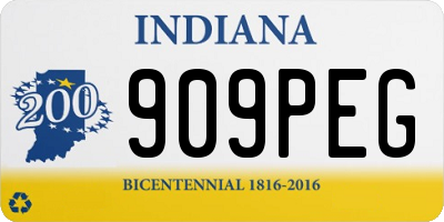 IN license plate 909PEG
