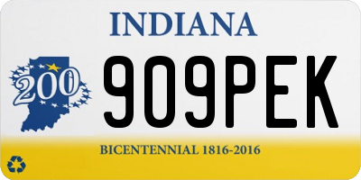 IN license plate 909PEK