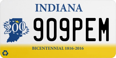 IN license plate 909PEM